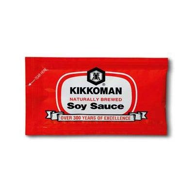 Kikkoman Sauce soja, 6 ml 500 par boîte. Publicité Kikkoman Sauce soja, 6 ml 500 par boîte. Publicité