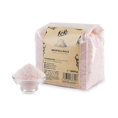 KoRo Sel rose fin 1 kg 100 % naturel et non traité, alternative au sel de table classique, sans additifs - Publicité KoRo Sel rose fin 1 kg 100 % naturel et non traité, alternative au sel de table classique, sans additifs - Publicité