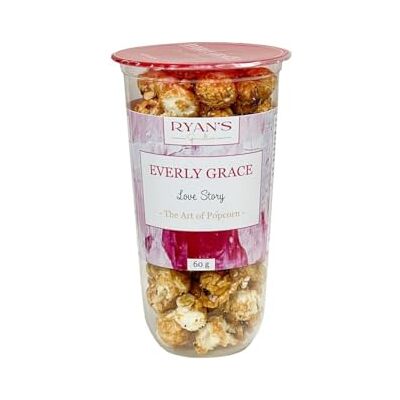 Everly Grace Popcorn – Love Story, 60 g – Gobelet de popcorn aux amandes, vanille bourbon et pétales de rose, fait main en Allemagne - Publicité Everly Grace Popcorn – Love Story, 60 g – Gobelet de popcorn aux amandes, vanille bourbon et pétales de rose, fait main en Allemagne - Publicité