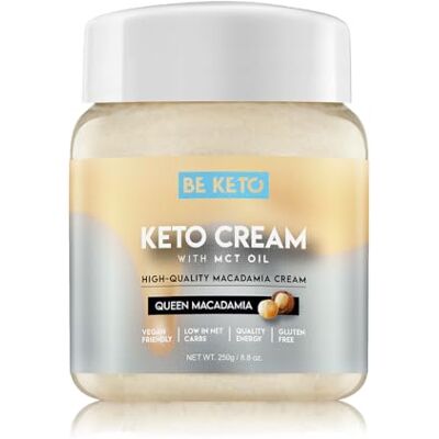 Be Keto BeKeto Keto Cream Queen Macadamia with MCT Oil Plant-Based Spread for Vegan Keto Friendly Food gluten free 250g - Publicité Be Keto BeKeto Keto Cream Queen Macadamia with MCT Oil Plant-Based Spread for Vegan Keto Friendly Food gluten free 250g - Publicité