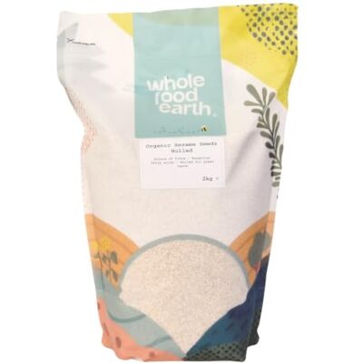 Wholefood Earth Graines de sésame décortiquées bio, 2 kg Sans OGM Véganes Certifiées biologiques - Publicité Wholefood Earth Graines de sésame décortiquées bio, 2 kg Sans OGM Véganes Certifiées biologiques - Publicité