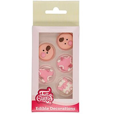 FunCakes Décorations en Sucre Bébé Rose: Prêt à l'emploi pour la décoration de gâteaux, pour les cupcakes, les muffins et autres, Edible Sugar Decorations Baby Girl Set/12 - Publicité FunCakes Décorations en Sucre Bébé Rose: Prêt à l'emploi pour la décoration de gâteaux, pour les cupcakes, les muffins et autres, Edible Sugar Decorations Baby Girl Set/12 - Publicité