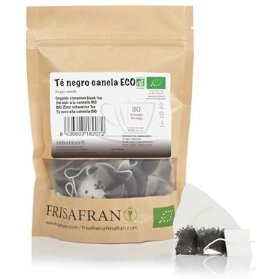 FRISAFRAN Thé noir à la cannelle en pyramide biologique 30 unités 60g Thé noir Sachets de thé noir Antioxydant et énergisant naturel thé décaféiné thé à la cannelle pas d'additifs - Publicité FRISAFRAN Thé noir à la cannelle en pyramide biologique 30 unités 60g Thé noir Sachets de thé noir Antioxydant et énergisant naturel thé décaféiné thé à la cannelle pas d'additifs - Publicité