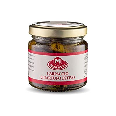 Moretti ® Carpaccio de truffes d'été Truffe Noire Tranchée Emballé dans un bocal en verre 80g Produit en Italie (1) - Publicité Moretti ® Carpaccio de truffes d'été Truffe Noire Tranchée Emballé dans un bocal en verre 80g Produit en Italie (1) - Publicité