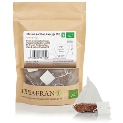 FRISAFRAN Pyramides d'Infusion Rooibos à l'Orange Bio 30 Unités 60g Détente Digestif Thé Naturel Saveur Unique Hydratant Nutritif Relaxant - Publicité FRISAFRAN Pyramides d'Infusion Rooibos à l'Orange Bio 30 Unités 60g Détente Digestif Thé Naturel Saveur Unique Hydratant Nutritif Relaxant - Publicité