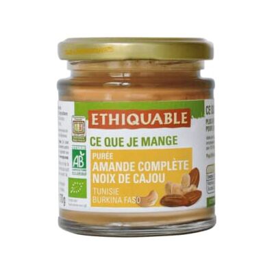 ETHIQUABLE Purée Amandes Complètes et Noix de Cajou bio et équitable - Publicité ETHIQUABLE Purée Amandes Complètes et Noix de Cajou bio et équitable - Publicité