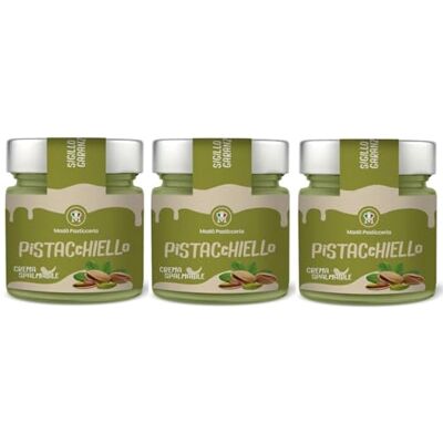 Rummo Lot de 3 pots de pasticeria Pistacchiello, Crema al Pistacchio Spalmabile Artigianale, crème à tartiner artisanale, goût pistache, 200 g - Publicité Rummo Lot de 3 pots de pasticeria Pistacchiello, Crema al Pistacchio Spalmabile Artigianale, crème à tartiner artisanale, goût pistache, 200 g - Publicité