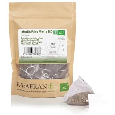 FRISAFRAN Infusion de Menthe Pouliot en Pyramide Bio 60Un 120g Thé Digestif Anti-rhume Boisson Saine Pennyroyal pour le Répit Antiviral Naturel Tisane - Publicité FRISAFRAN Infusion de Menthe Pouliot en Pyramide Bio 60Un 120g Thé Digestif Anti-rhume Boisson Saine Pennyroyal pour le Répit Antiviral Naturel Tisane - Publicité