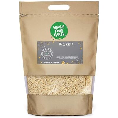 Wholefood Earth Pâtes orzo Sans OGM Véganes Sans produits laitiers Sans sucre ajouté 2 kg - Publicité Wholefood Earth Pâtes orzo Sans OGM Véganes Sans produits laitiers Sans sucre ajouté 2 kg - Publicité