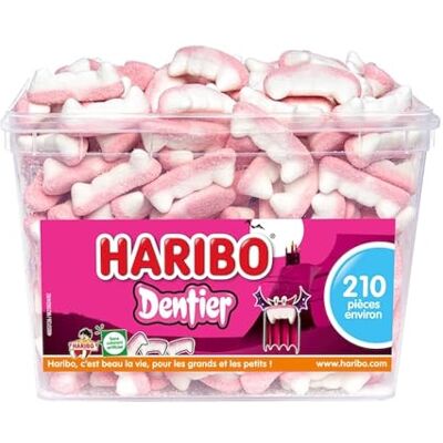 HARIBO Dentier Bonbons Sans Colorants Artificiels Confiseries Pour Halloween Boîte De 210 Bonbons - Publicité HARIBO Dentier Bonbons Sans Colorants Artificiels Confiseries Pour Halloween Boîte De 210 Bonbons - Publicité