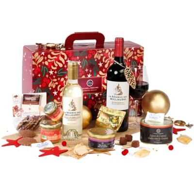 Cellier du Périgord Panier Gourmand Colis de Noël 2 Vins AOP - Publicité Cellier du Périgord Panier Gourmand Colis de Noël 2 Vins AOP - Publicité