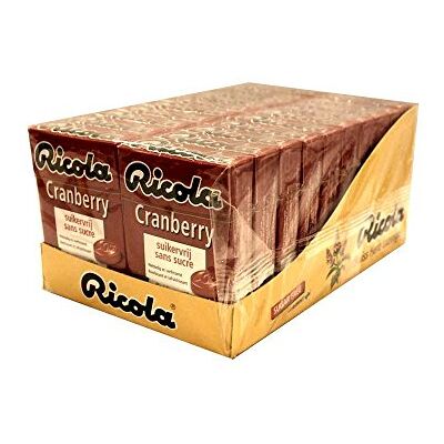 Ricola Cranberry sans sucres 50 g X 20 - Publicité Ricola Cranberry sans sucres 50 g X 20 - Publicité