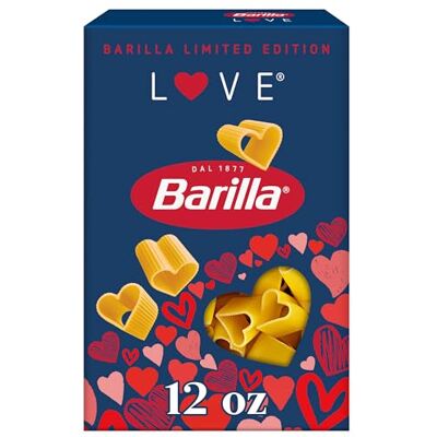 Barilla Édition Limitée Love Pasta, Pâtes en Forme de Cœur Non-OGM Fabriquées avec de la Semoule de Blé Dur Certifiée Cacher, Boîte de 340 g - Publicité Barilla Édition Limitée Love Pasta, Pâtes en Forme de Cœur Non-OGM Fabriquées avec de la Semoule de Blé Dur Certifiée Cacher, Boîte de 340 g - Publicité