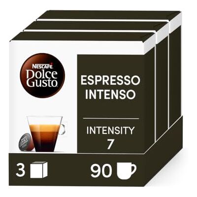 Nescafé Dolce Gusto Espresso Intenso , 90 Capsules de Café , 3 x 30 Café Capsules , Compatible avec Toutes les Machines à Café DG hors NEO , Mélange Robusta et Arabica Intense - Publicité Nescafé Dolce Gusto Espresso Intenso , 90 Capsules de Café , 3 x 30 Café Capsules , Compatible avec Toutes les Machines à Café DG hors NEO , Mélange Robusta et Arabica Intense - Publicité
