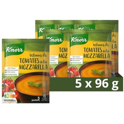 Knorr Soupe Velours de Tomates à la Mozzarella 3 Parties de 96 g Lot de 5 - Publicité Knorr Soupe Velours de Tomates à la Mozzarella 3 Parties de 96 g Lot de 5 - Publicité