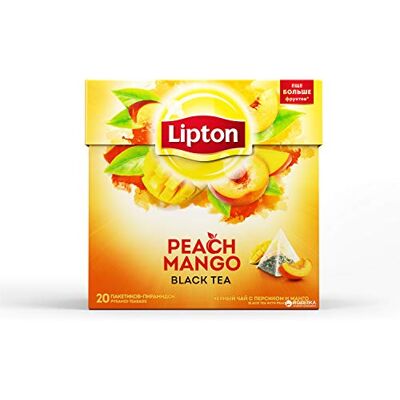 Lipton Thé Pêche Mangue 20 Pyramides (6 Boîtes: 120 Pyramides) - Publicité Lipton Thé Pêche Mangue 20 Pyramides (6 Boîtes: 120 Pyramides) - Publicité