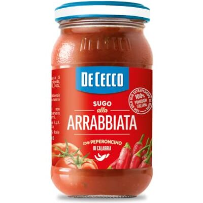 De Cecco Sugo all'Arrabbiata con Peperoncino di Calabria Sauce au piment calabre 100 % tomates italiennes 200 g - Publicité De Cecco Sugo all'Arrabbiata con Peperoncino di Calabria Sauce au piment calabre 100 % tomates italiennes 200 g - Publicité