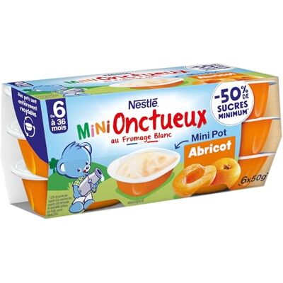 Nestlé Bébé P'tit onctueux Croissance mini Abricot dès 6 mois 6 x 50g - Publicité Nestlé Bébé P'tit onctueux Croissance mini Abricot dès 6 mois 6 x 50g - Publicité