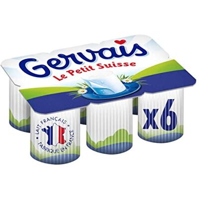 Gervais petits suisses nature 9.5% mg 6x60g. Publicité Gervais petits suisses nature 9.5% mg 6x60g. Publicité