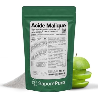 SaporePuro Acide Malique en Poudre 500 g Haute Solubilité et Goût Acidulé Idéal pour Boissons, Desserts et Compléments Alimentaires Qualité Alimentaire Sans Gluten - Publicité SaporePuro Acide Malique en Poudre 500 g Haute Solubilité et Goût Acidulé Idéal pour Boissons, Desserts et Compléments Alimentaires Qualité Alimentaire Sans Gluten - Publicité