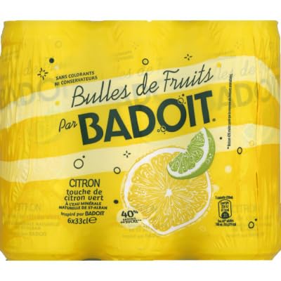 Badoit Canettes Bulles de Fruits Citron Touche de Citron Vert 6x33CL - Publicité Badoit Canettes Bulles de Fruits Citron Touche de Citron Vert 6x33CL - Publicité