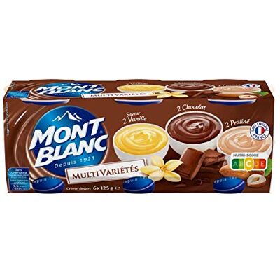 géneric MONT BLANC Crème Dessert Multivariétés Chocolat/Vanille/Praliné 6X125G (Lot De 3) best deal - Publicité géneric MONT BLANC Crème Dessert Multivariétés Chocolat/Vanille/Praliné 6X125G (Lot De 3) best deal - Publicité