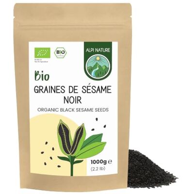 Alpi Nature Graines de Sesame Noir BIO 1kg, Bio Sesame Noir pour la Cuisine et la Pâtisserie - Publicité Alpi Nature Graines de Sesame Noir BIO 1kg, Bio Sesame Noir pour la Cuisine et la Pâtisserie - Publicité