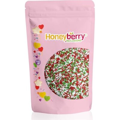 Honeyberry Vermicelles Pâtisserie Naturels et Comestibles 200g – Vermicelles de Sucres Décoratifs Colorés, Idéaux Pour Décorer Gâteaux, Biscuits et Desserts – Produit dans l’UE (Vermicelles de Noël) - Publicité Honeyberry Vermicelles Pâtisserie Naturels et Comestibles 200g – Vermicelles de Sucres Décoratifs Colorés, Idéaux Pour Décorer Gâteaux, Biscuits et Desserts – Produit dans l’UE (Vermicelles de Noël) - Publicité