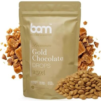 BAM Pépites de Chocolat – Chocolat Blanc avec arôme pour Desserts, Ganaches, Crèmes – Chocolat Pâtissier Raffiné, (Gold Chocolat 250 g) - Publicité BAM Pépites de Chocolat – Chocolat Blanc avec arôme pour Desserts, Ganaches, Crèmes – Chocolat Pâtissier Raffiné, (Gold Chocolat 250 g) - Publicité