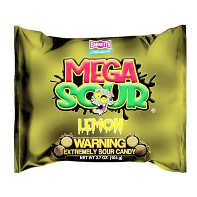 Barnetts Sweets Mega Sour Candy Lemon Citron (104g) - Publicité Barnetts Sweets Mega Sour Candy Lemon Citron (104g) - Publicité