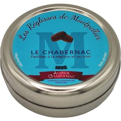 AUZIER CHABERNAC Pastilles à la Réglisse et au miel Confiserie de Tradition. (Boite métal à l’ancienne 80g. Lot de 1.) - Publicité AUZIER CHABERNAC Pastilles à la Réglisse et au miel Confiserie de Tradition. (Boite métal à l’ancienne 80g. Lot de 1.) - Publicité