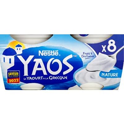 Nestlé Le Yaourt à la grecque nature Yaos Les 8 pots de 125 g - Publicité Nestlé Le Yaourt à la grecque nature Yaos Les 8 pots de 125 g - Publicité