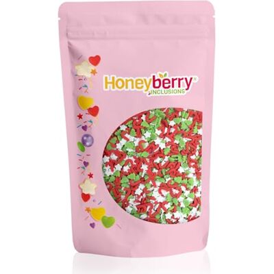 Honeyberry Vermicelles Pâtisserie Naturels et Comestibles 200g – Vermicelles de Sucres Décoratifs Colorés, Idéaux Pour Décorer Gâteaux, Biscuits et Desserts – Produit dans l’UE (Mélange de Noël) - Publicité Honeyberry Vermicelles Pâtisserie Naturels et Comestibles 200g – Vermicelles de Sucres Décoratifs Colorés, Idéaux Pour Décorer Gâteaux, Biscuits et Desserts – Produit dans l’UE (Mélange de Noël) - Publicité