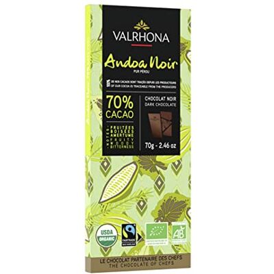 VALRHONA Tablette de chocolat noir Andoa 70% bio et équitable - Publicité VALRHONA Tablette de chocolat noir Andoa 70% bio et équitable - Publicité