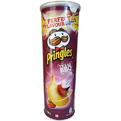 Pringles BBQ Crisps Chips assortis avec sauce barbecue Texas BBQ Poids total de 165 g - Publicité Pringles BBQ Crisps Chips assortis avec sauce barbecue Texas BBQ Poids total de 165 g - Publicité