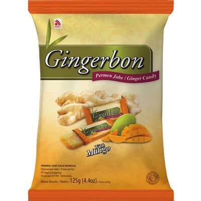 GINGERBON Bonbons au gingembre et à la mangue (1 X 125 GR) - Publicité GINGERBON Bonbons au gingembre et à la mangue (1 X 125 GR) - Publicité