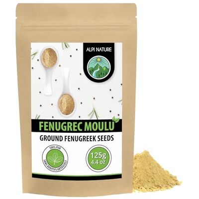 Alpi Nature Fenugrec en Poudre 125g, Graines de Fenugrec Moulues, Poudre de Méthi Moulue - Publicité Alpi Nature Fenugrec en Poudre 125g, Graines de Fenugrec Moulues, Poudre de Méthi Moulue - Publicité