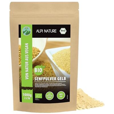 Alpi Nature Graines de Moutarde BIO Jaune Blanche Moulues 1kg, Graine de Moutarde en Poudre - Publicité Alpi Nature Graines de Moutarde BIO Jaune Blanche Moulues 1kg, Graine de Moutarde en Poudre - Publicité