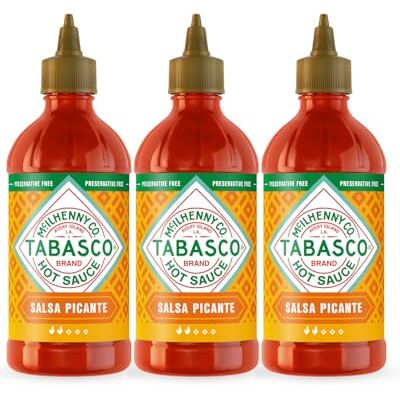 TABASCO Salsa Picante Flacons Squeeze, Lot de 3 (3 x 256 ml) – Sauce Piquante à Doser Facilement, Sans Gluten ni Conservateurs - Publicité TABASCO Salsa Picante Flacons Squeeze, Lot de 3 (3 x 256 ml) – Sauce Piquante à Doser Facilement, Sans Gluten ni Conservateurs - Publicité