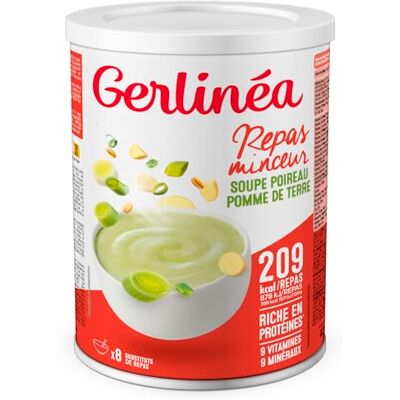Gerlinéa Soupe Poireau Pomme de Terre – Substitut de Repas Minceur Riche en Protéines – Faible en Graisses Saturées – 8 Repas –Soupe Déshydratée – à Reconstituer, Pot 424 g - Publicité Gerlinéa Soupe Poireau Pomme de Terre – Substitut de Repas Minceur Riche en Protéines – Faible en Graisses Saturées – 8 Repas –Soupe Déshydratée – à Reconstituer, Pot 424 g - Publicité