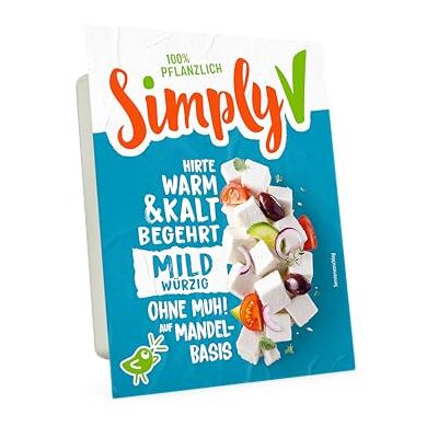 Simply V Hirtengenuss (Alternative végane au fromage) 150g - Publicité Simply V Hirtengenuss (Alternative végane au fromage) 150g - Publicité