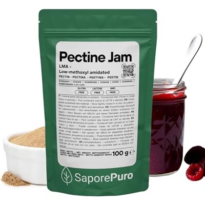 SaporePuro Pectine Jam en poudre 100 g – LMA – SANS GLUTEN – idéale pour confitures à faible teneur en sucre - Publicité SaporePuro Pectine Jam en poudre 100 g – LMA – SANS GLUTEN – idéale pour confitures à faible teneur en sucre - Publicité