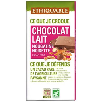 ETHIQUABLE Chocolat Lait Nougatine Noisette bio & équitable - Publicité ETHIQUABLE Chocolat Lait Nougatine Noisette bio & équitable - Publicité