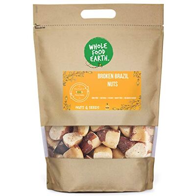 Wholefood Earth Noix du Brésil en morceaux 1kg – Naturelles, Source de Fibres et Sélénium, Emballage Recyclable, Sans OGM, Snack Végan Sain et Énergie Durable pour la Cuisine - Publicité Wholefood Earth Noix du Brésil en morceaux 1kg – Naturelles, Source de Fibres et Sélénium, Emballage Recyclable, Sans OGM, Snack Végan Sain et Énergie Durable pour la Cuisine - Publicité
