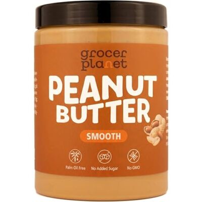GROCER PLANET Beurre de Cacahuète Protéiné Sans Sucre (1Kg) Naturel Vegan Friendly Beurre de Cacahuète Smooth Sans Huile de Palme - Publicité GROCER PLANET Beurre de Cacahuète Protéiné Sans Sucre (1Kg) Naturel Vegan Friendly Beurre de Cacahuète Smooth Sans Huile de Palme - Publicité