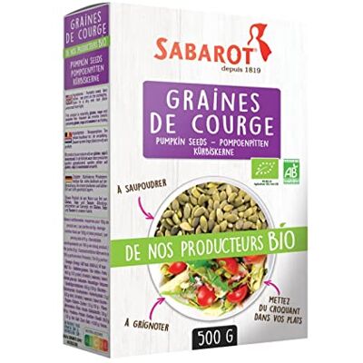 Sabarot Graines de courge Bio Étui 500g - Publicité Sabarot Graines de courge Bio Étui 500g - Publicité
