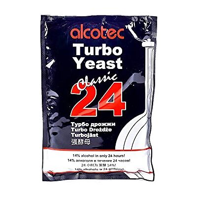 Alcotec Turbo Levure Classic 175 g – Zacier Sucré, Fermentation Ultra-Rapide 24 h pour Distillation - Publicité Alcotec Turbo Levure Classic 175 g – Zacier Sucré, Fermentation Ultra-Rapide 24 h pour Distillation - Publicité