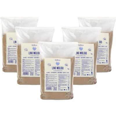 nut&me Graines de lin moulues 5 kg Source de protéines Riche en fibres Sans gluten Sans conservateurs ni additifs Pack 5 x 1 kg - Publicité nut&me Graines de lin moulues 5 kg Source de protéines Riche en fibres Sans gluten Sans conservateurs ni additifs Pack 5 x 1 kg - Publicité