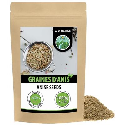 Alpi Nature Anis Entier 1kg, Anis Vert en Graines Entières pour Thé et Cuisine - Publicité Alpi Nature Anis Entier 1kg, Anis Vert en Graines Entières pour Thé et Cuisine - Publicité