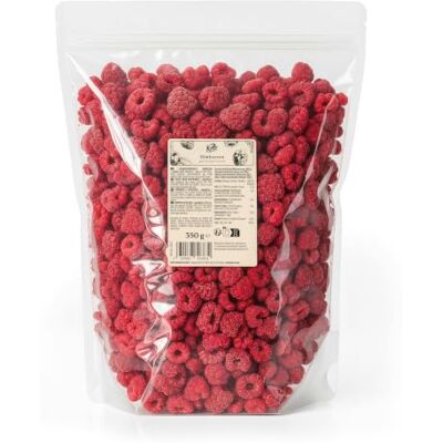 KoRo – Framboises lyophilisées 350 g – 100 % framboises sans additifs – Riche en fibres – Fruité et aromatique – En garniture pour le muesli, les chocolats ou comme collation entre les repas - Publicité KoRo – Framboises lyophilisées 350 g – 100 % framboises sans additifs – Riche en fibres – Fruité et aromatique – En garniture pour le muesli, les chocolats ou comme collation entre les repas - Publicité